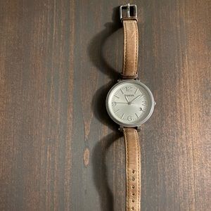 Heather Leather Fossil Watch